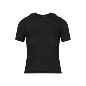 Courreges Signature Contrast Mesh Logo T Shirt in Black XS